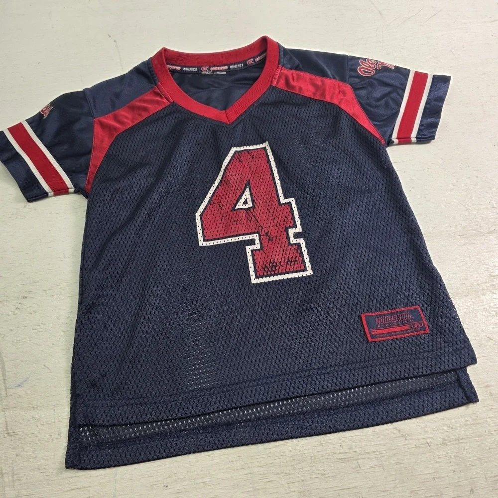 Colosseum Athletics NCAA Ole Miss Rebels‎ Football Jersey Kids Boys Sz S (4/5)